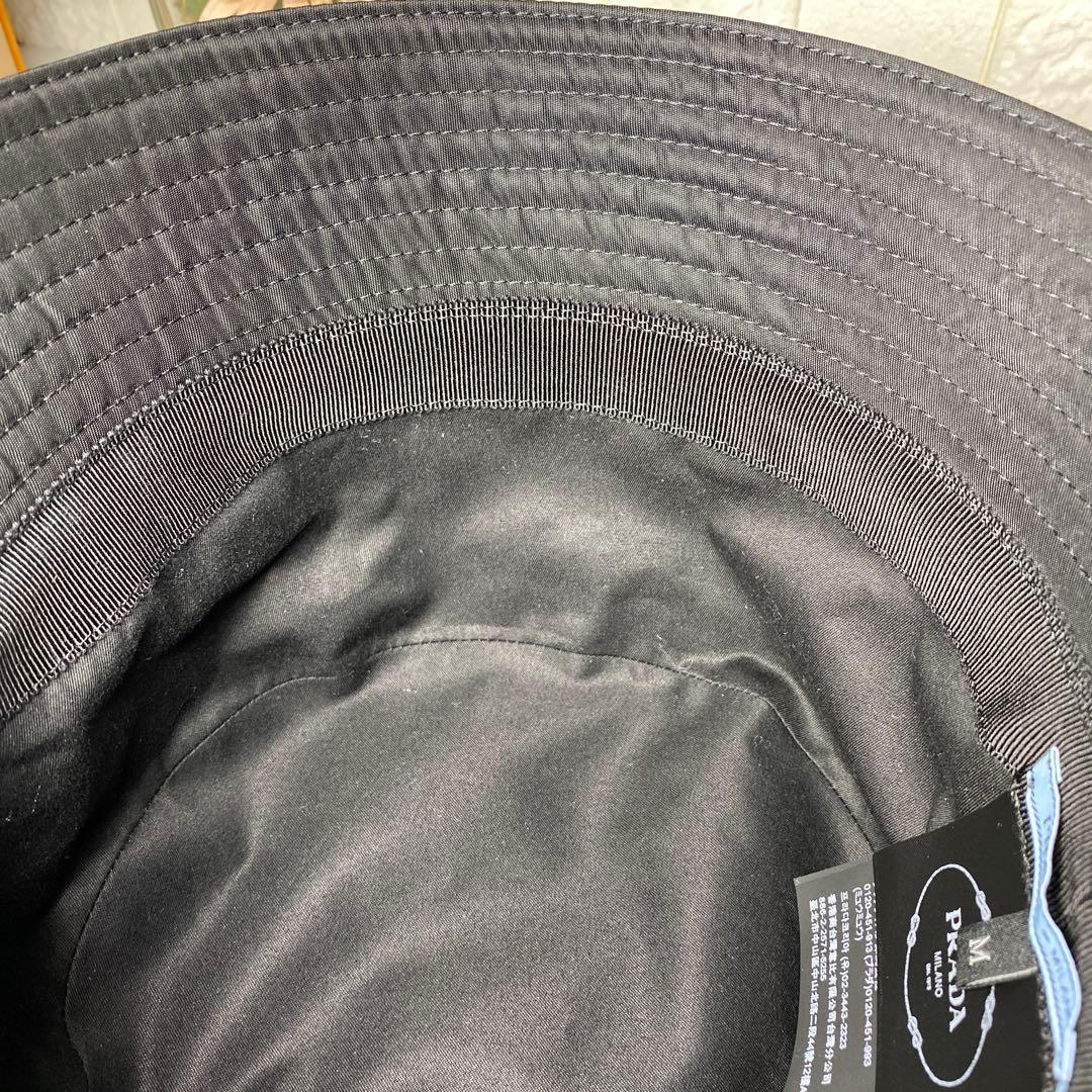 超美品 PRADA 黒 M58 バケットハット ナイロン トライアングル バケハ