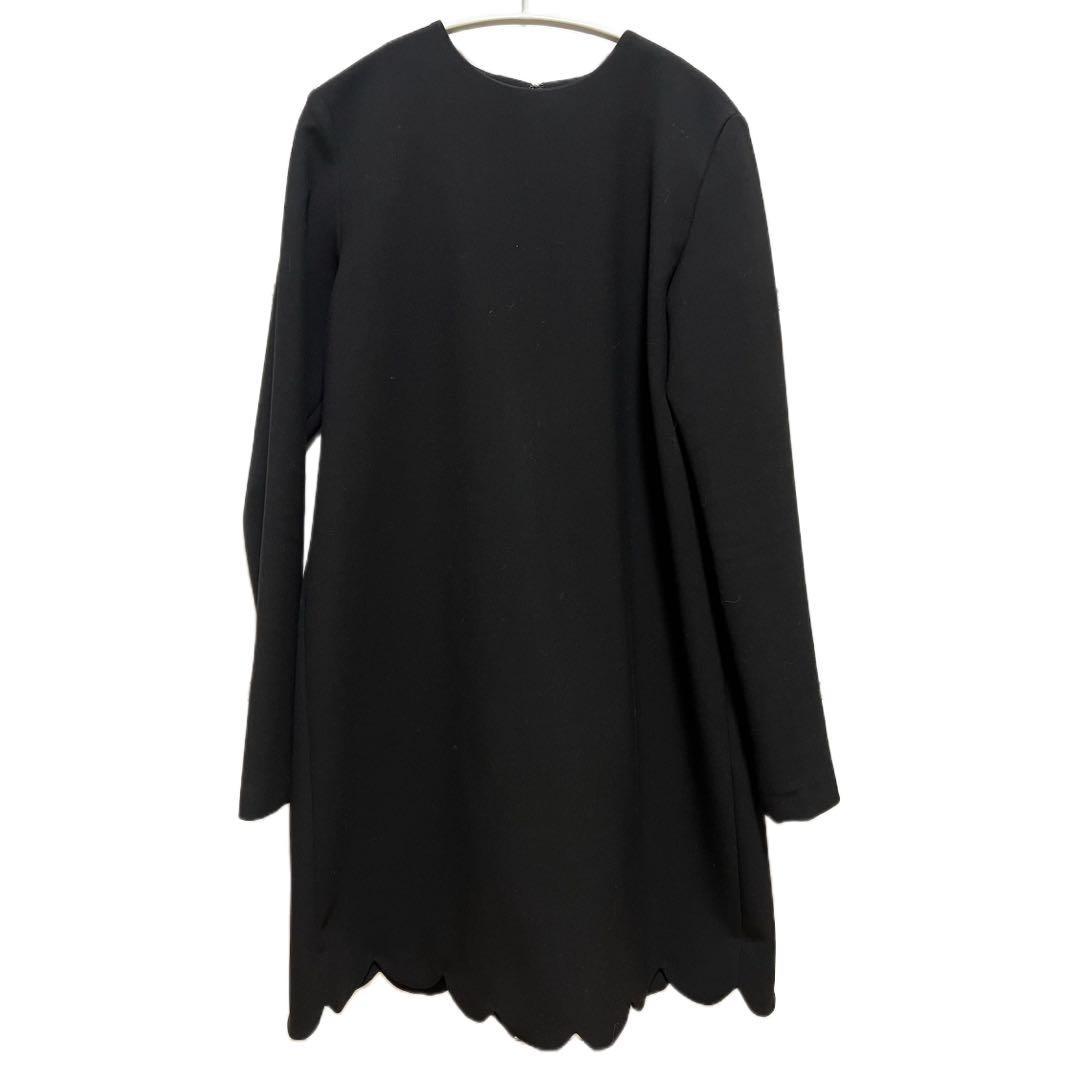 yokochan バックパールスカラップロングスリーブドレス　40