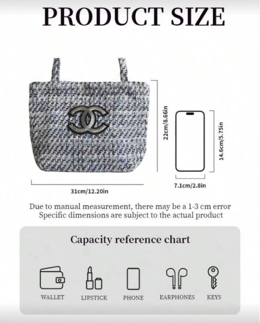 ニット　ハンドバッグ　トートバッグ ブルー