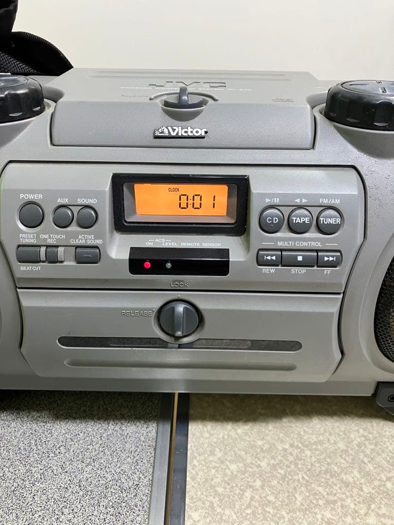 ビクター CDラジカセ VICTOR RV-X70 ドラムカン リモコン付