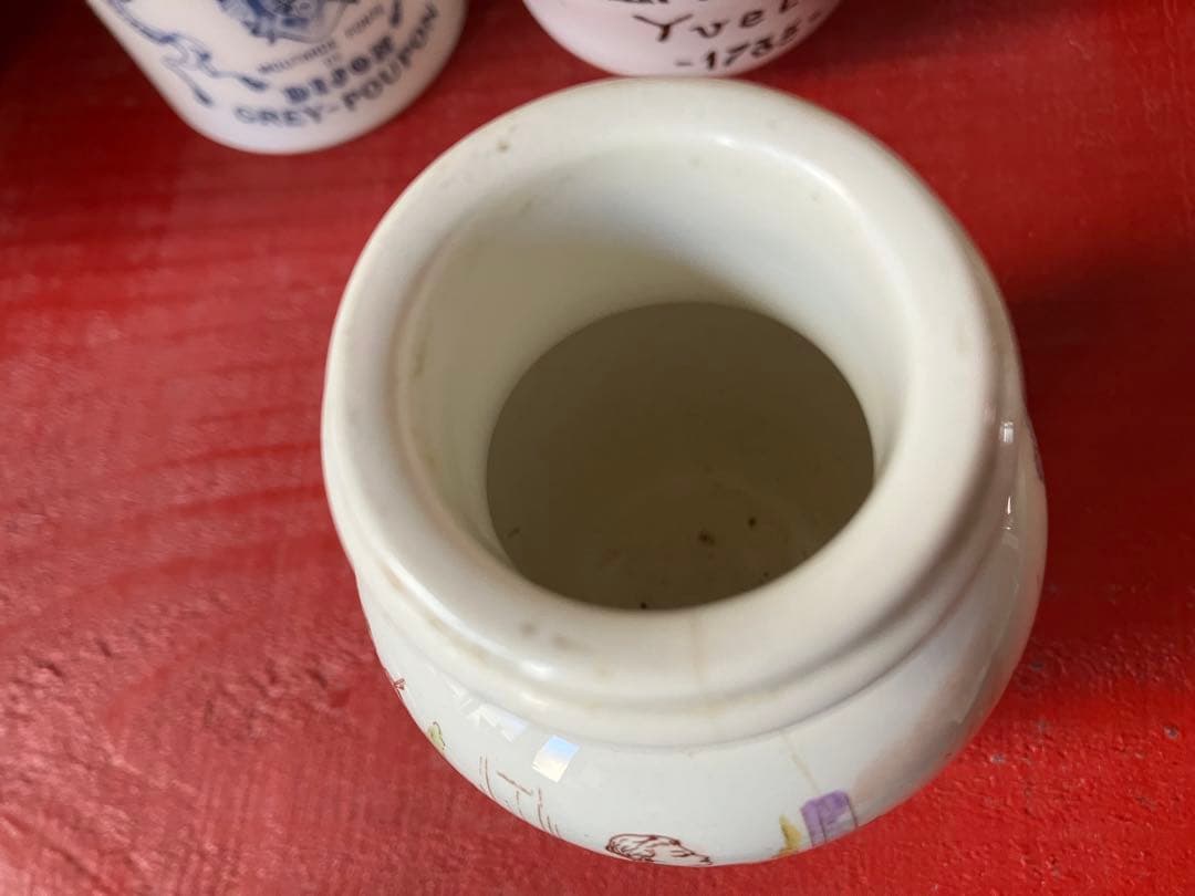 【レア美品】古窯 リュネヴィル　フランスアンティーク 陶器製 マスタードポット