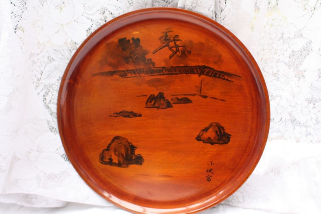 京洛名所図絵丸盆６枚組木箱入り