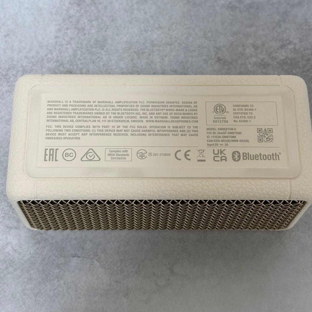 Marshall Emberton II 美品 クリーム ワイヤレススピーカー