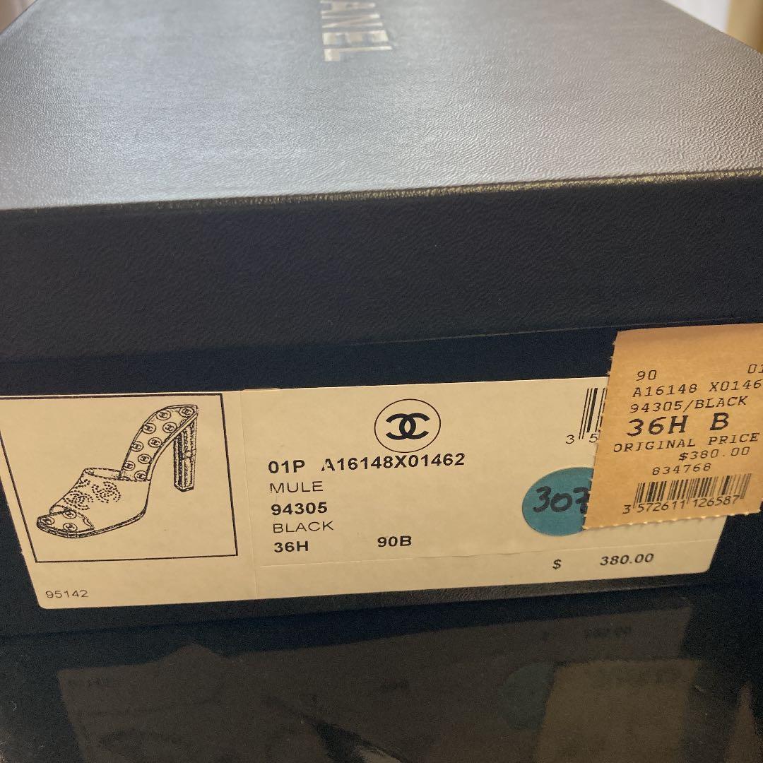 専用です‼️シャネル エナメル サンダル ミュール 黒 23.5