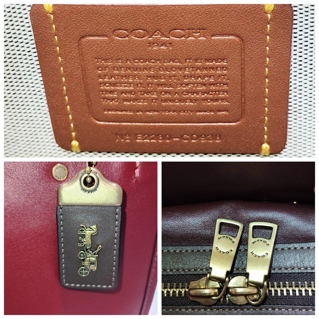 極美品✨コーチ ローグ25 3way カラーブロック　ワインレッド