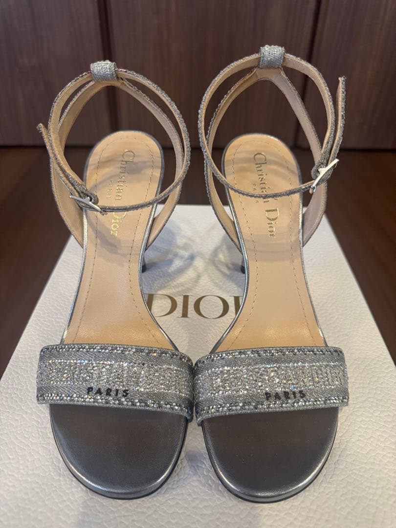Dior Dway シルバー ハイヒールサンダル