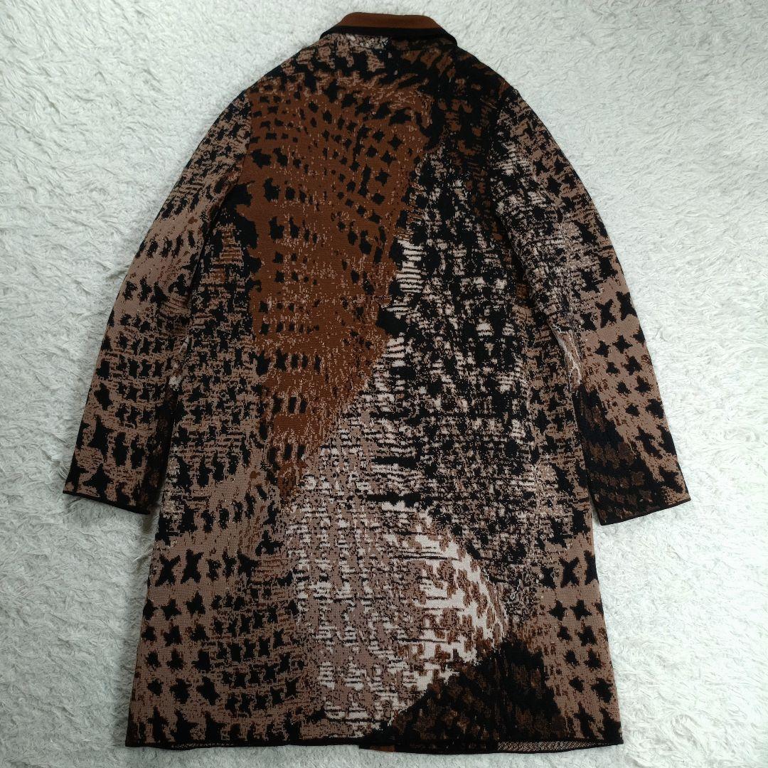 サルヴァトーレ・フェラガモ　ウールカシミヤ ニットコート　ロング丈　総柄