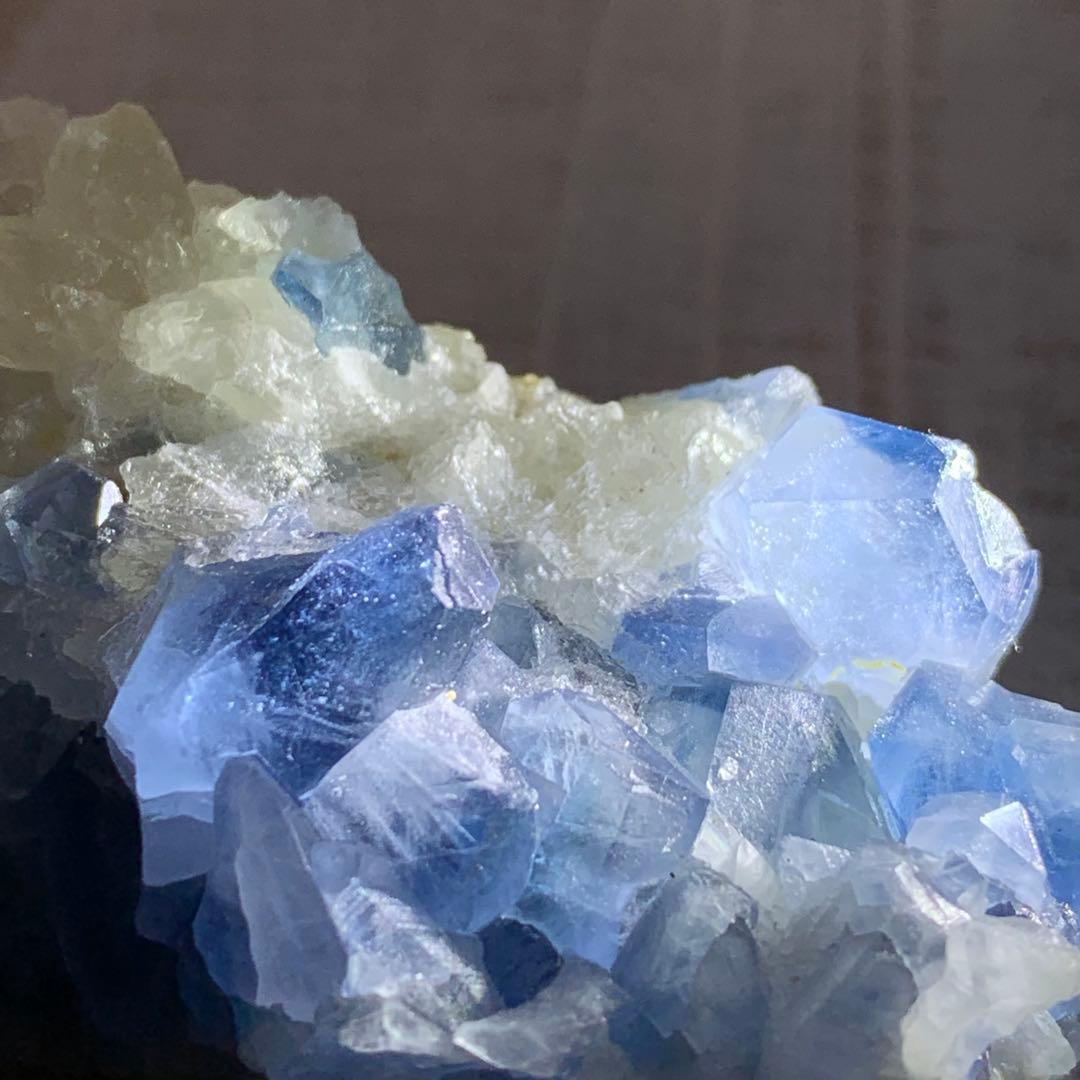 希少！カルサイト共生のセレスティン結晶標本C/原石 鉱物/クラスター