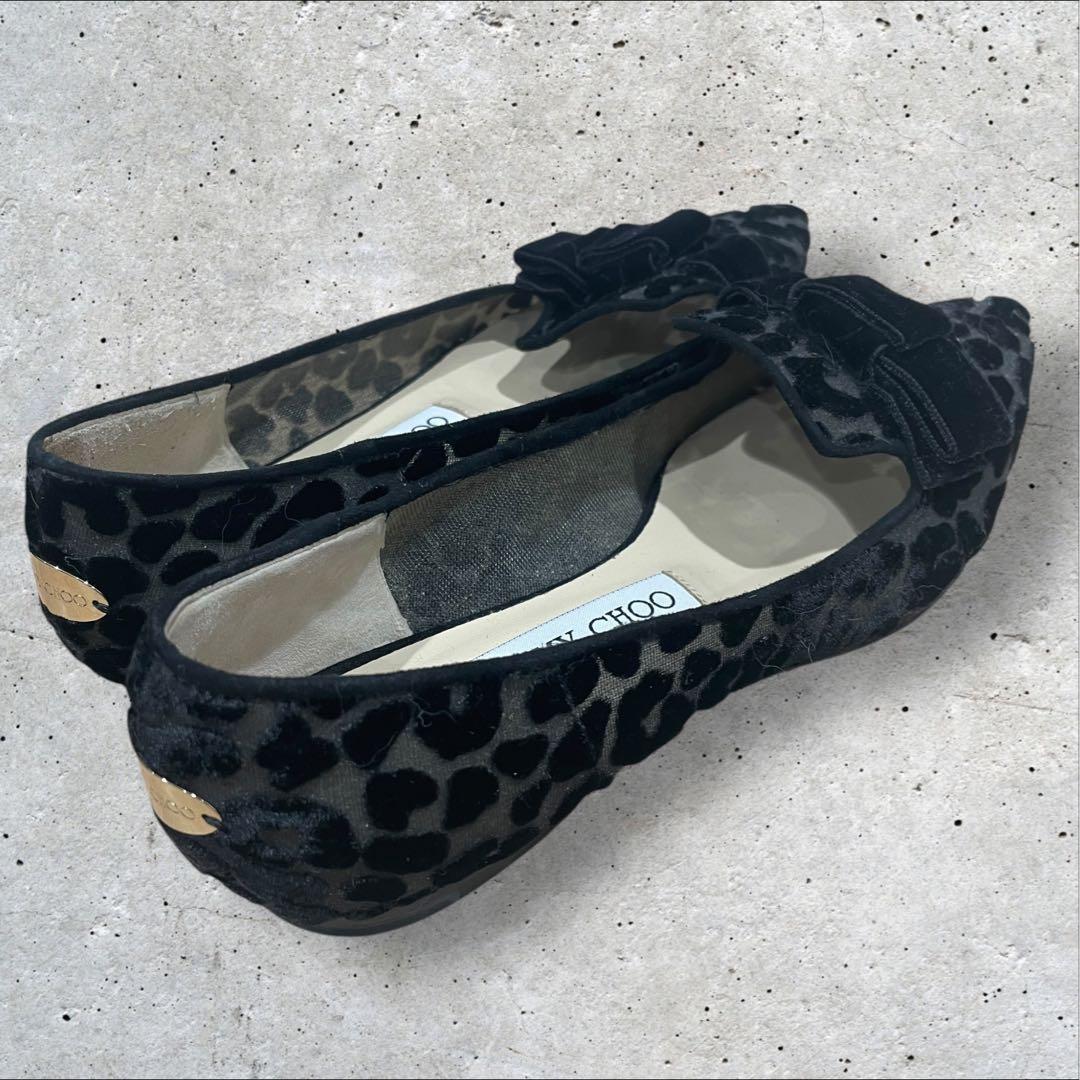 【美品】JIMMY CHOO GALA レオパード　フラットシューズ