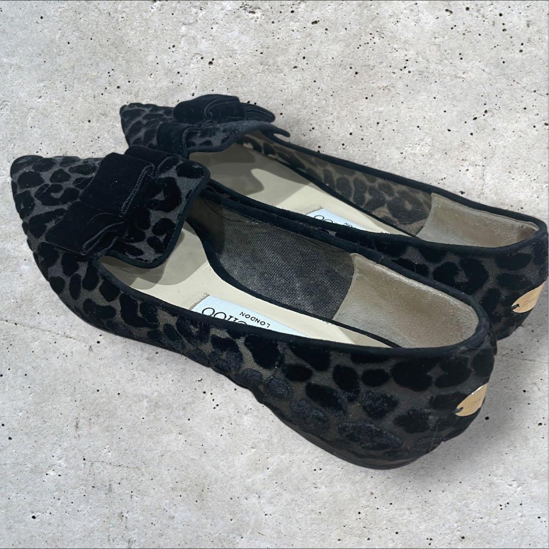 【美品】JIMMY CHOO GALA レオパード　フラットシューズ