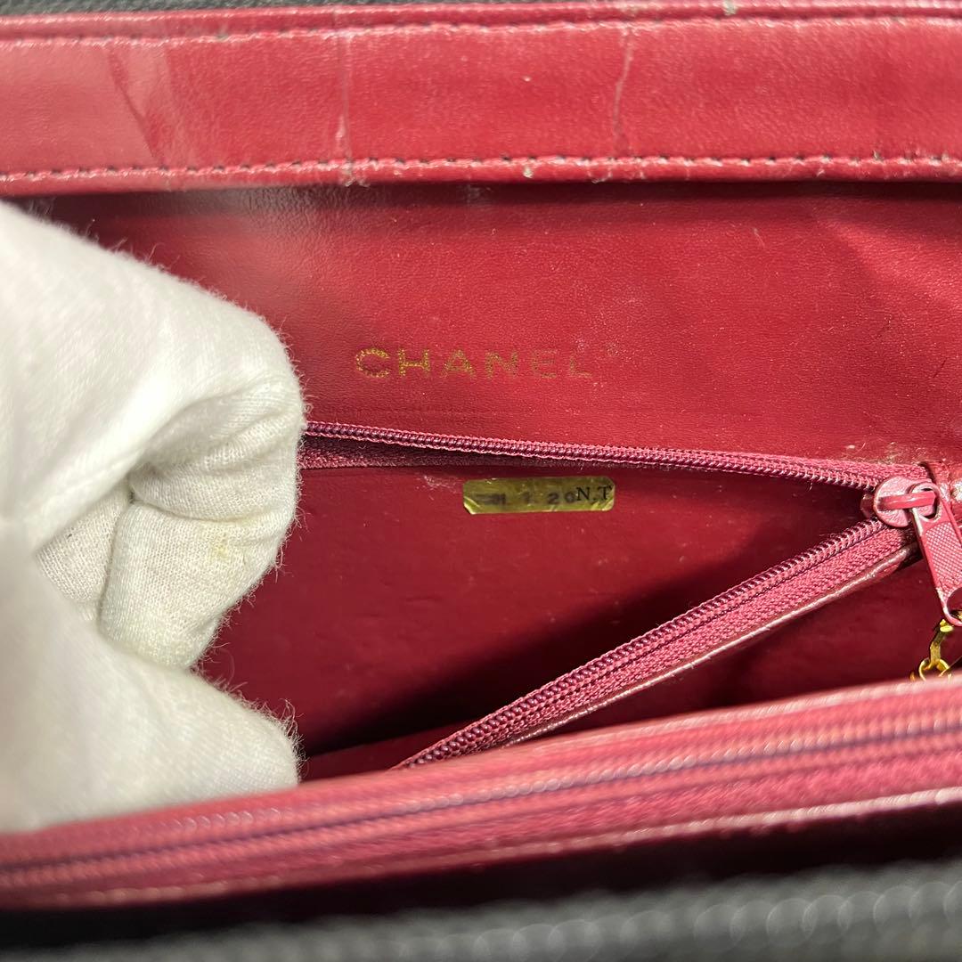 ✨ジャンク特価✨CHANEL チェーンバック　エナメル　クロコ型押し　ココマーク