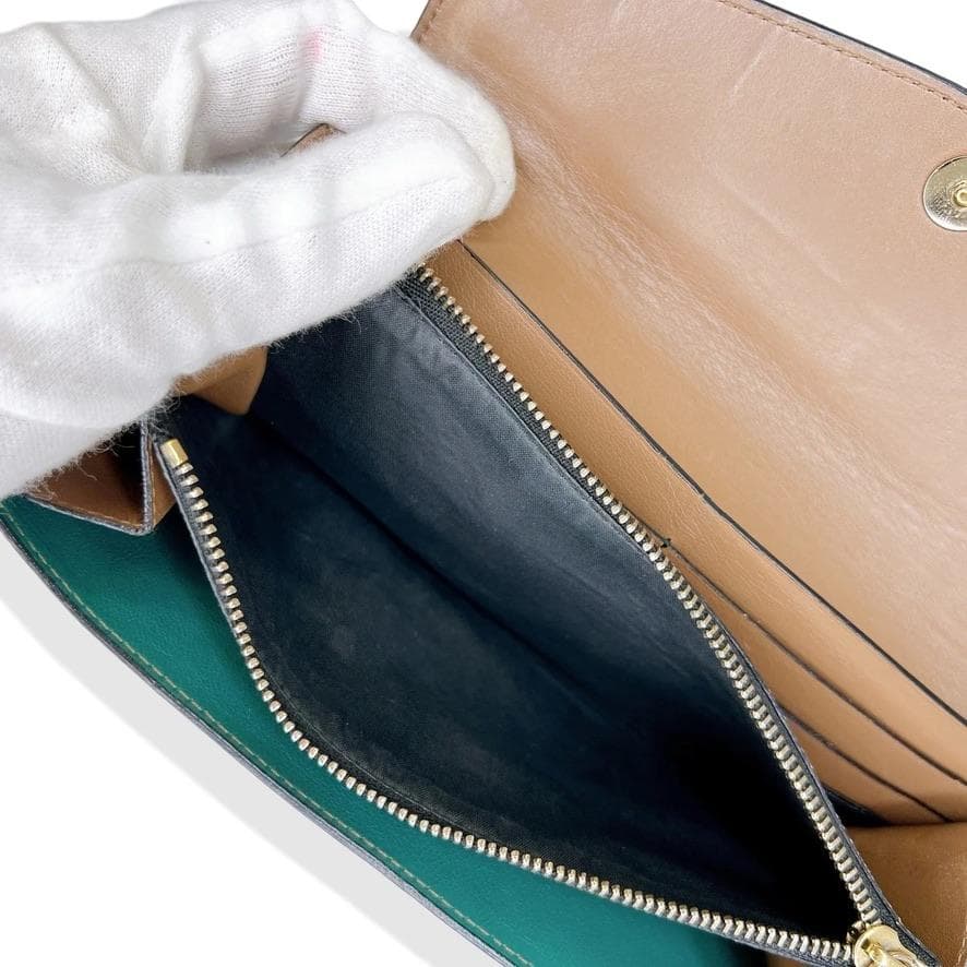 劇レア　ブルガリ BVLGARI 　セルベンティ　長財布 ブラック×ブラウン