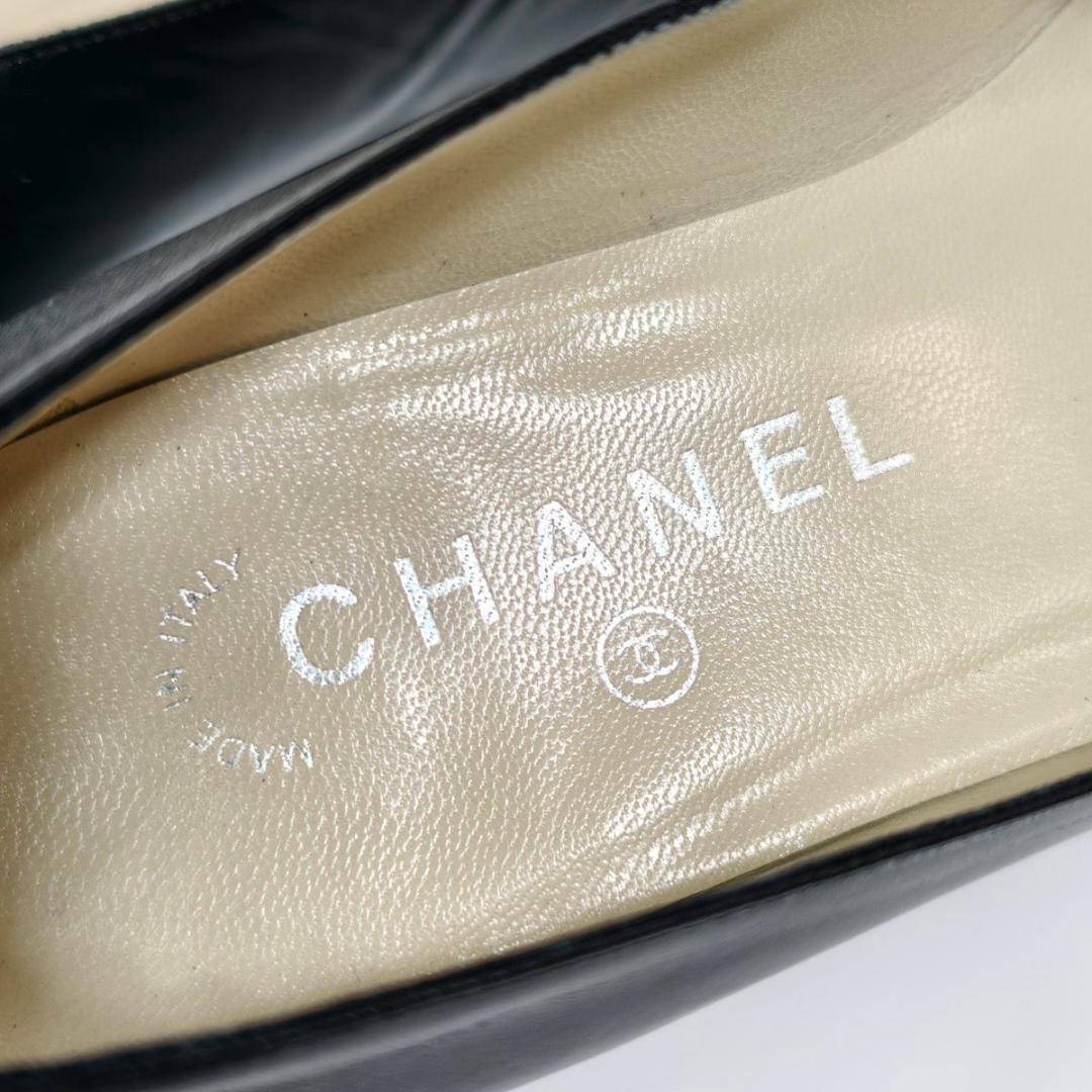【美品】CHANEL シャネル パンプス レザー ココマーク ブラック 23cm