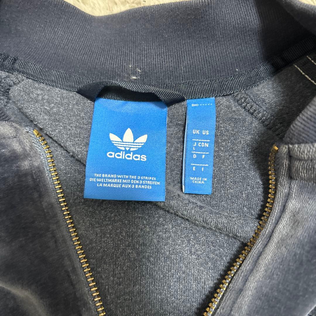 adidas トラックジャケット ネイビー ベロア