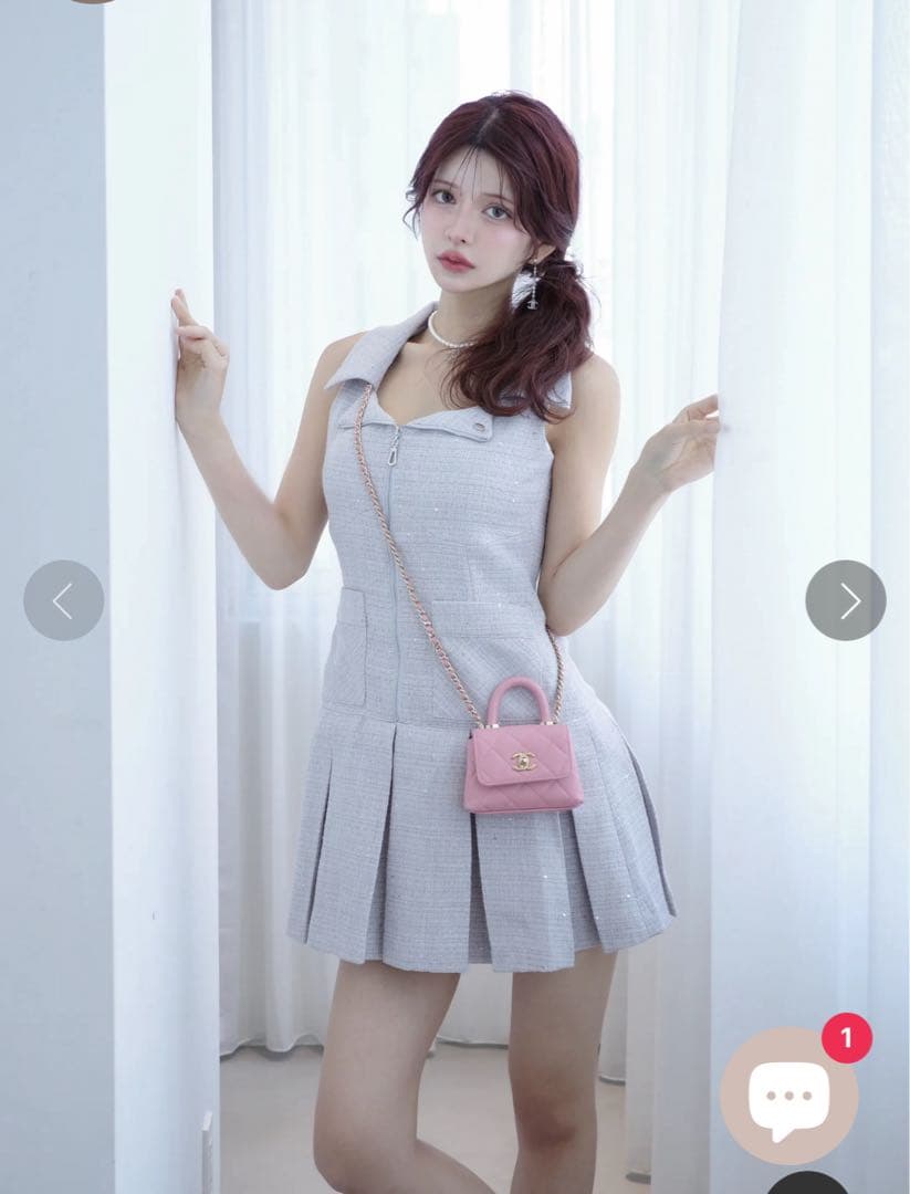 Randy シャーニーツイードジップワンピース