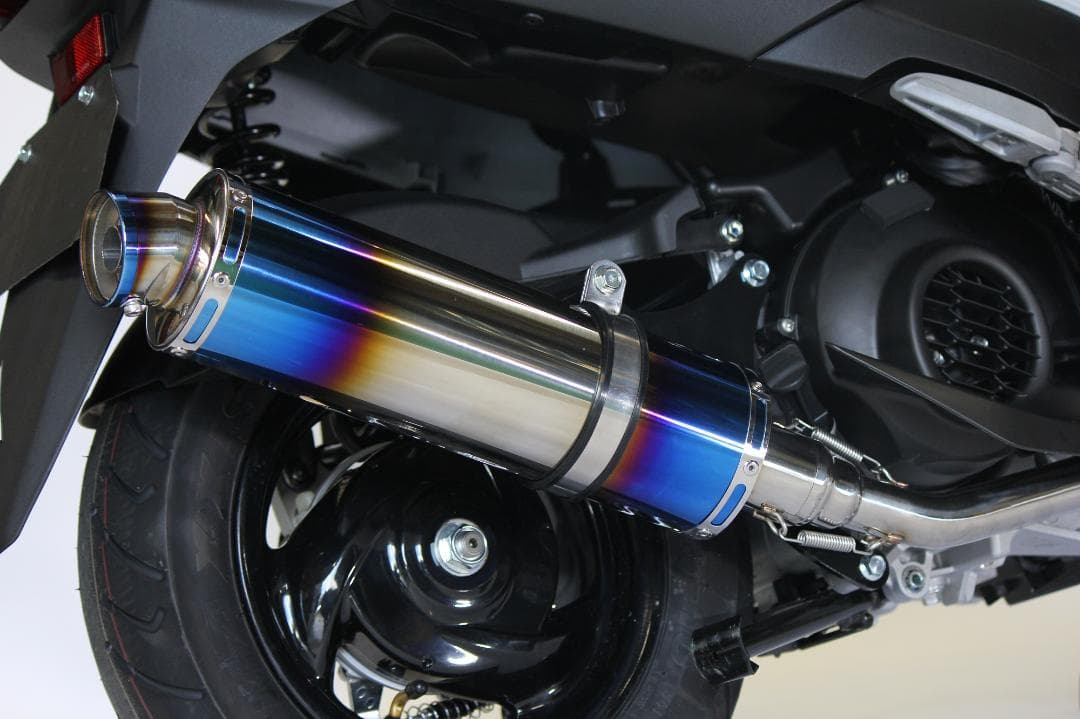 未使用品 アクシスZ バイクマフラー ステンレス ブルー