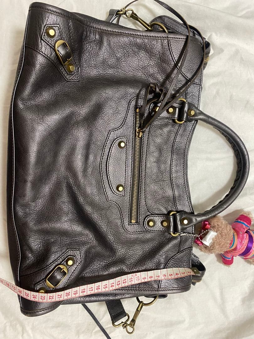 バレインシアガ　ダークグレー レザー ショルダーバッグ