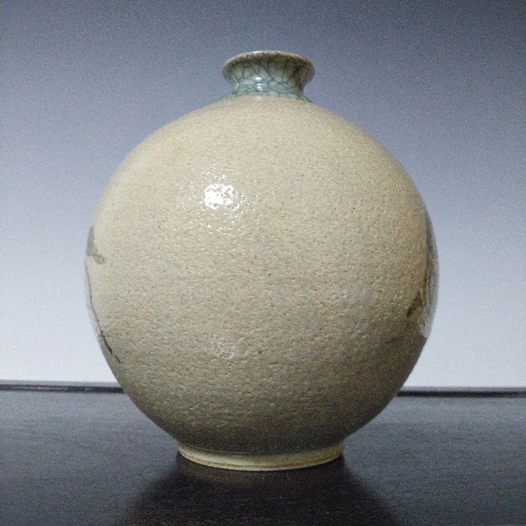 NO651 相馬駒焼　花瓶　田代法橋　馬絵
