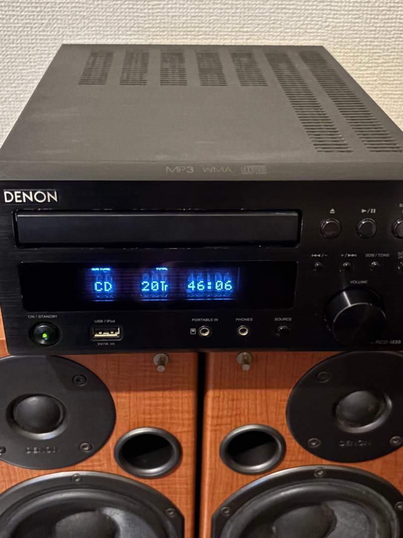 【DENON】 RCD-M38-K ブラック 2スピーカーセット