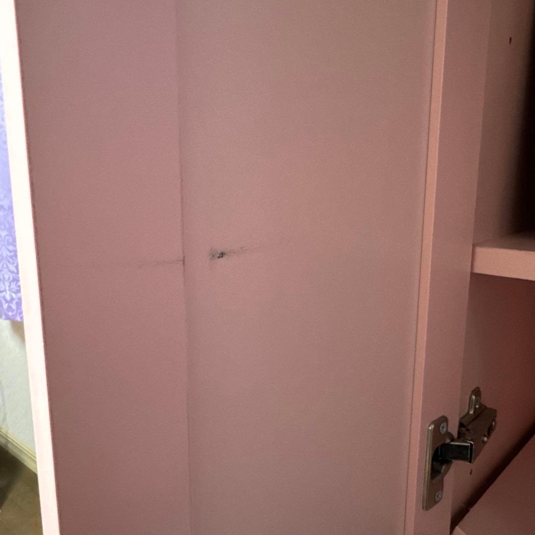 ハローキティ キティちゃん　レース付き　ミラー付きピンク棚