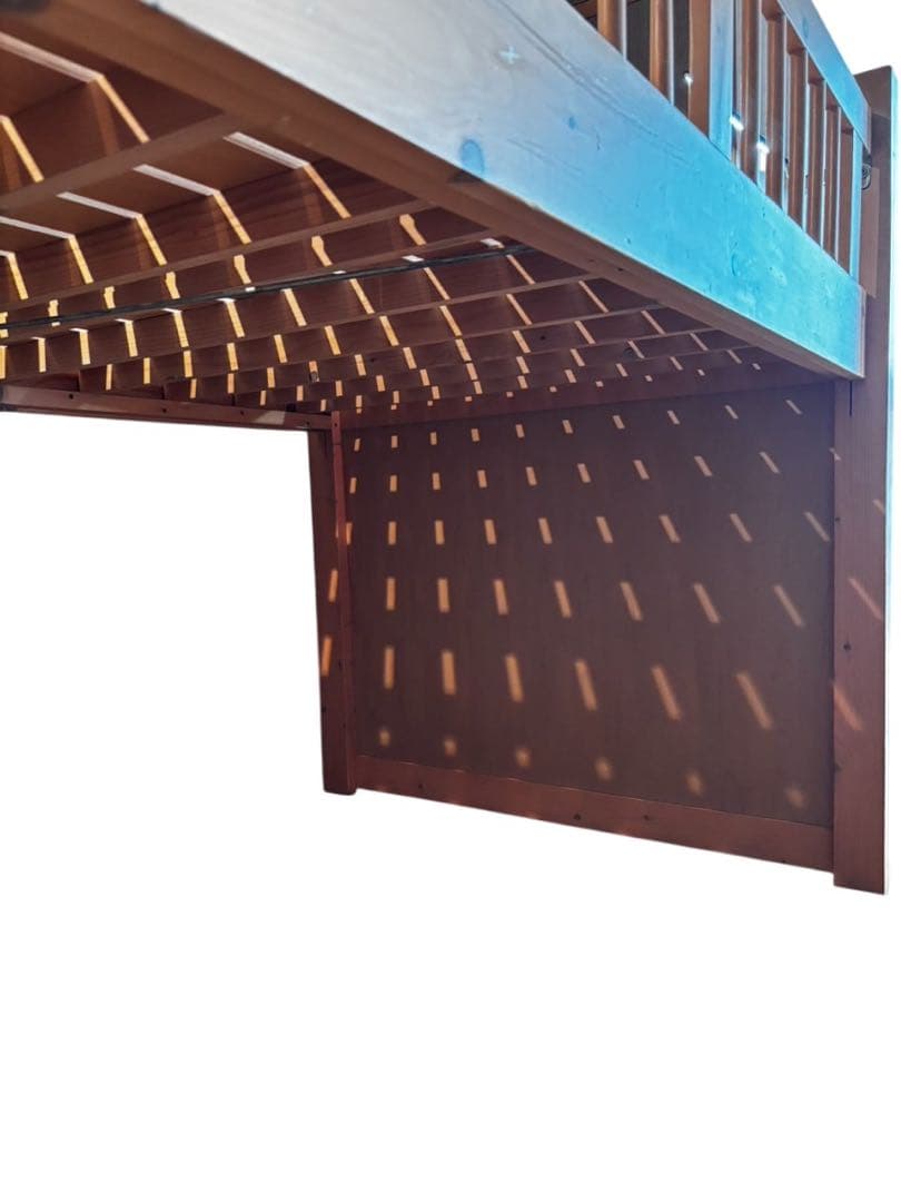 木製ロフトベッド（階段・引き出し2個付き収納抜群）ナチュラルカラー