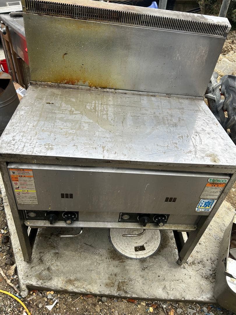 都市ガス 大型二槽式フライヤー ステンレス製　引き取り可能、大阪奈良三重配達可能