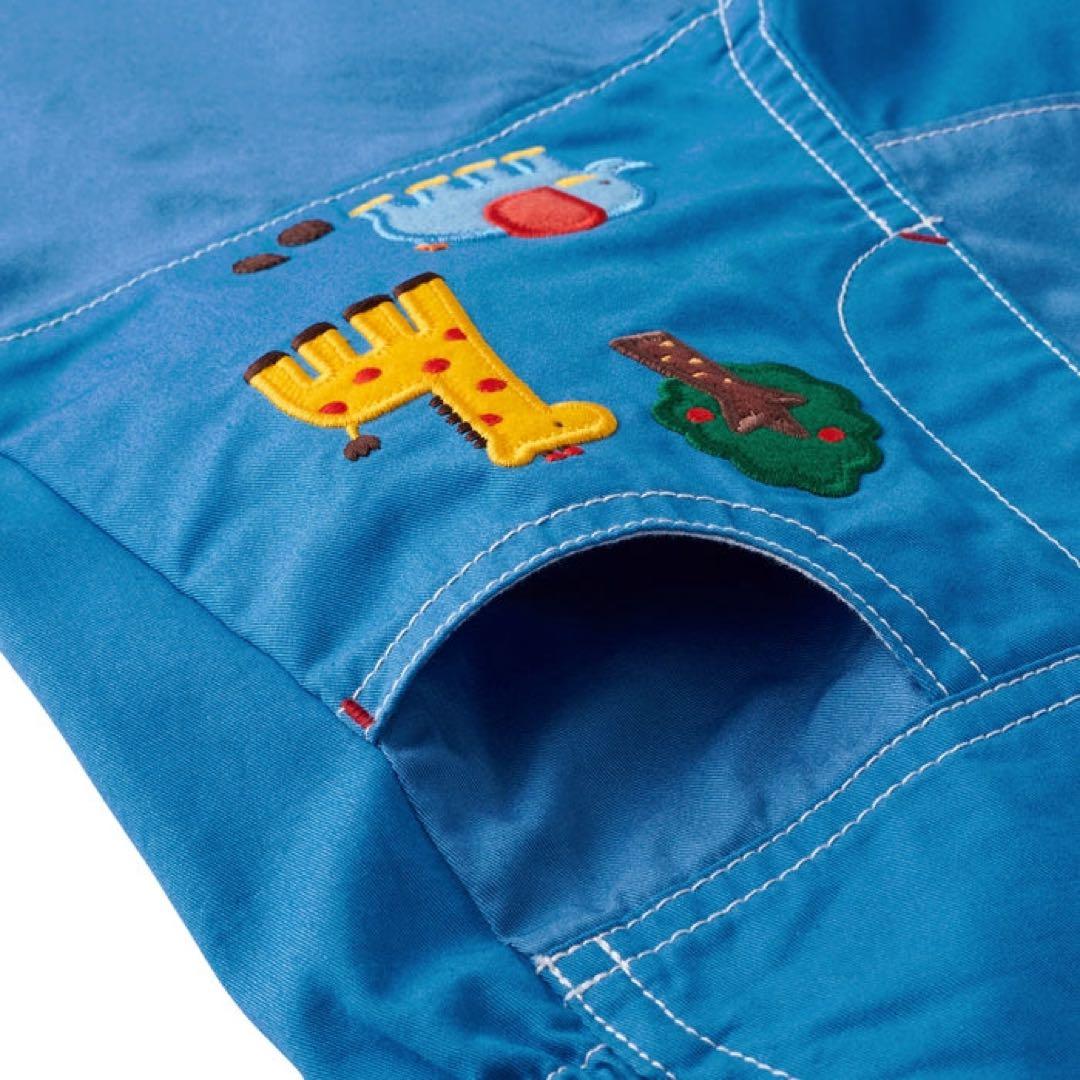 Miki House ミキハウス　６分丈オーバーオール　ブルー　80 90cm