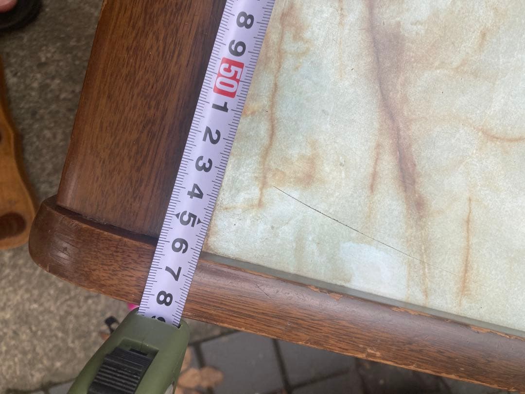 訳あり　大理石風　センターテーブル　レトロ　ミッドセンチュリー　大理石