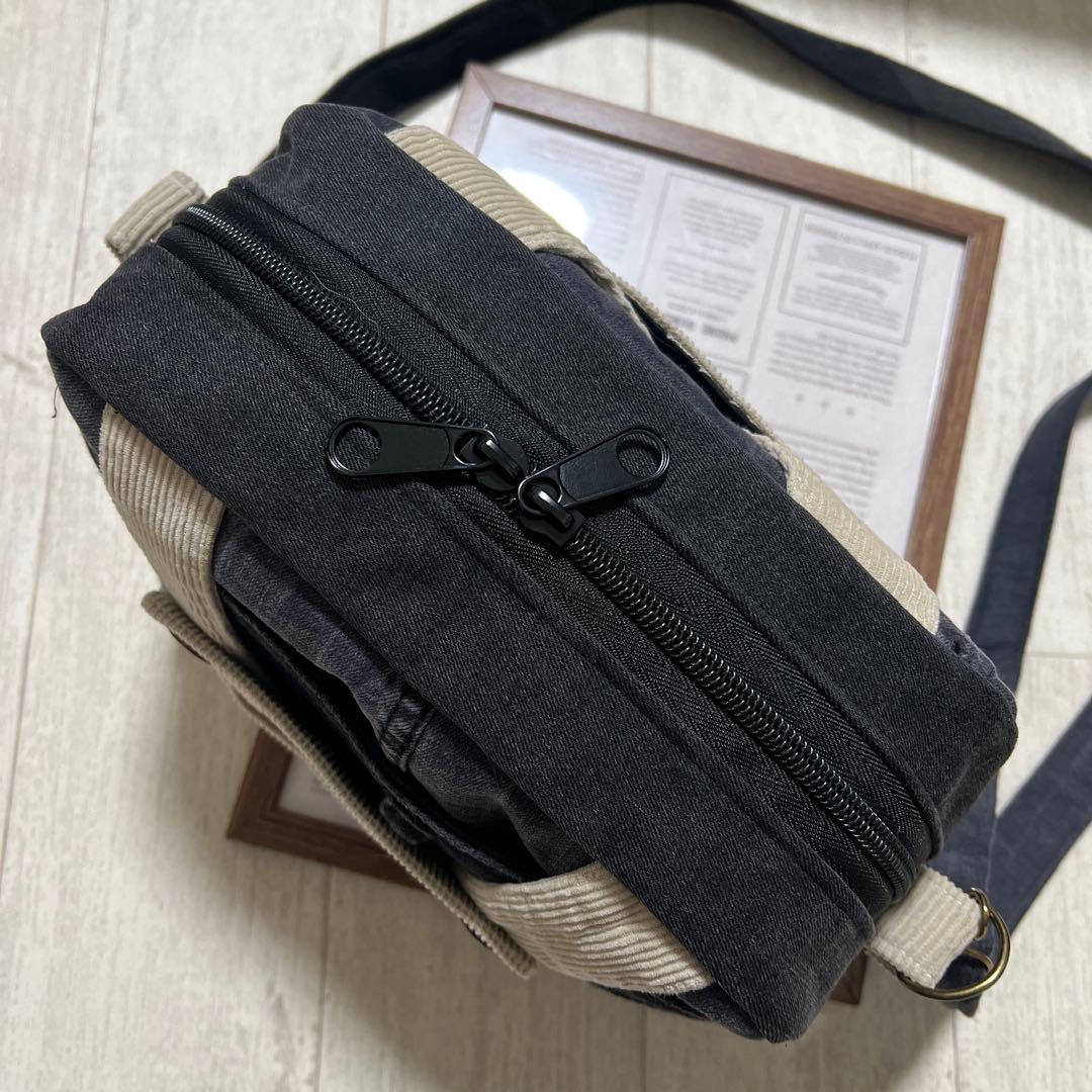 ショルダーバッグ　オーバーオールリメイク　デニムリメイク　ハンドメイド