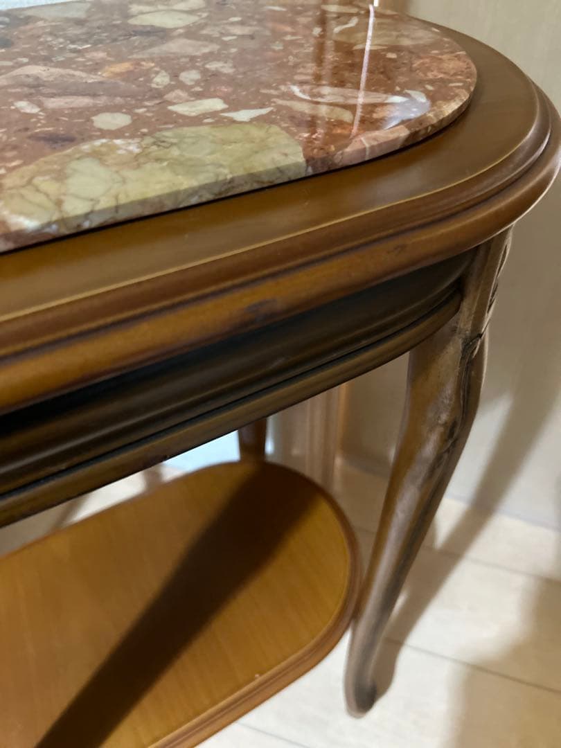 大理石 サイドテーブル コンソールテーブル 花台 猫足