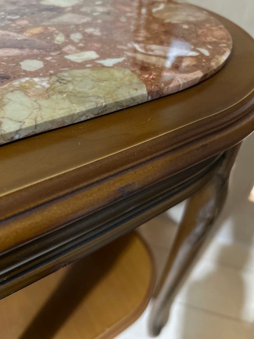 大理石 サイドテーブル コンソールテーブル 花台 猫足