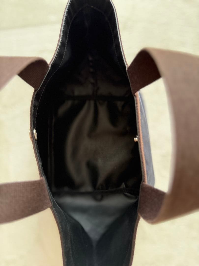 エルベシャプリエ　707C（コーデュラ舟型トートM）　ネイビー×モカ