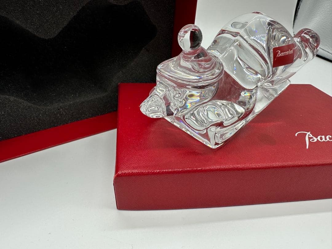 バカラ フィギュリン ベア クマ そり滑り オブジェ 置物 クリスマス