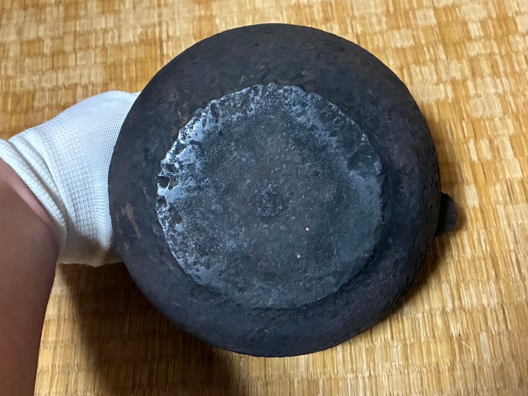 亀文堂 銀象嵌取手 鉄瓶