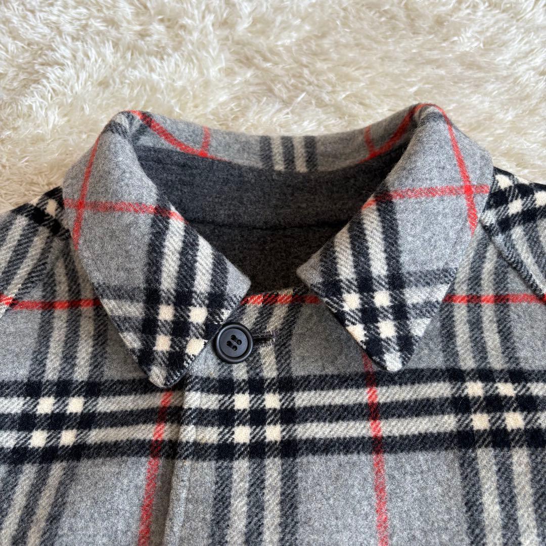 ❤️人気◆バーバリー ダブルフェイス リバーシブル コート ラムウール グレー