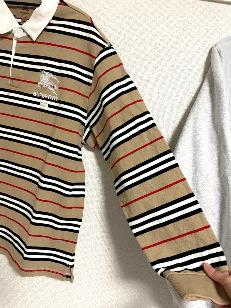 値下げ　BURBERRY supreme ラグビー　シャツ