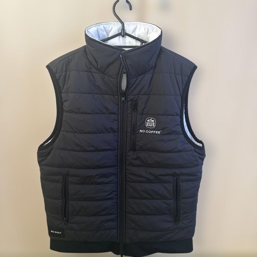 CLUBHOUSE NO GOLF™ NO COFFEE™ ベスト 黒 白 L