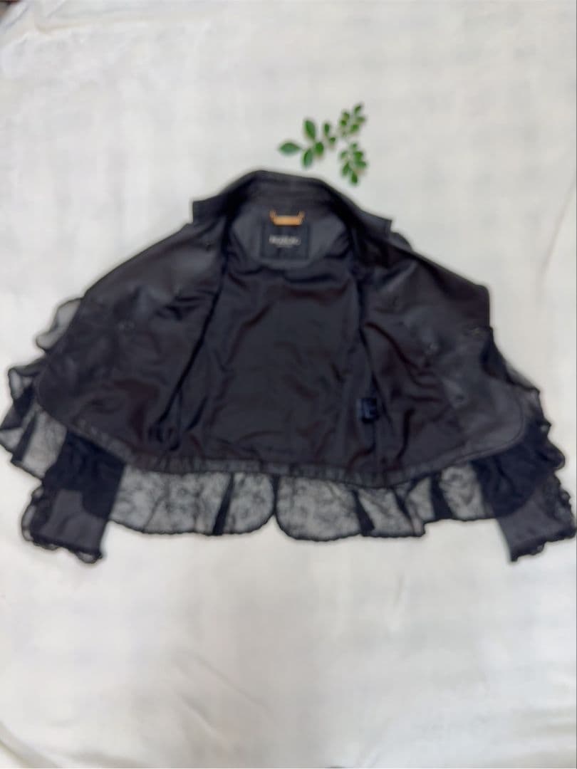 美品 INGEBORG インゲボルグ バテンレース ラムレザー ジャケット 9号