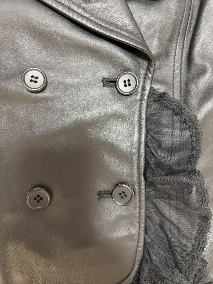 美品 INGEBORG インゲボルグ バテンレース ラムレザー ジャケット 9号