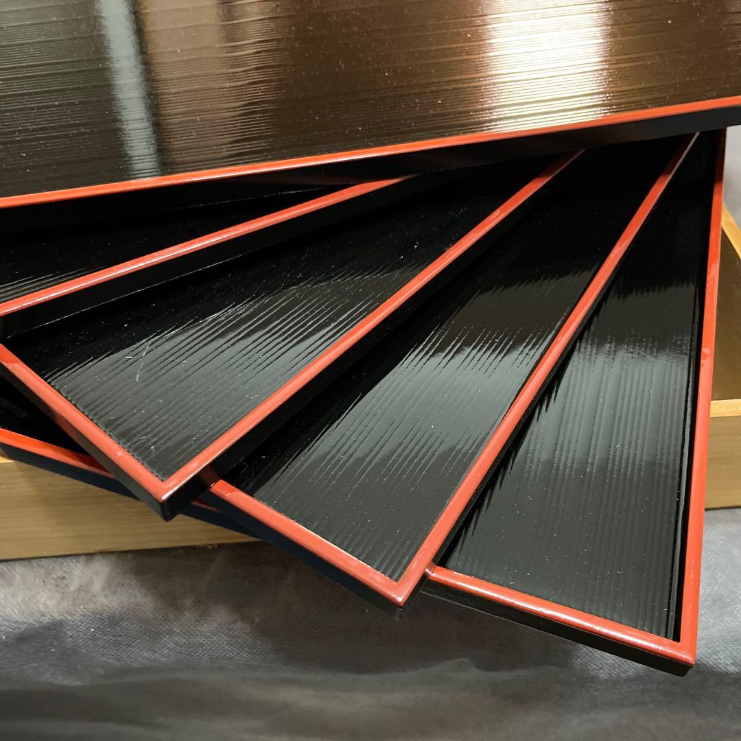 越前塗 卓上膳 5枚セット 桐箱入り 29cm × 39cm