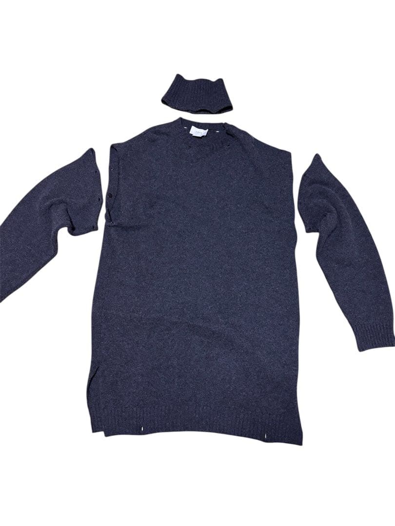 YOKE DETACHABLE FOLD UP SHARE KNIT カシミヤ混