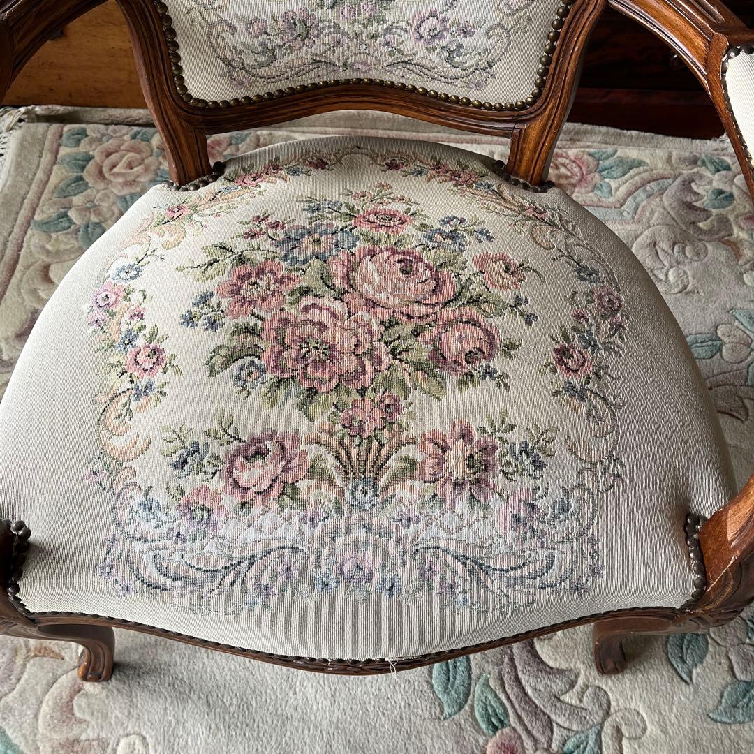 ②バラ売り不可　①〜④セット販売のみ　ロココ調 ゴブラン織り 猫脚　応接セット