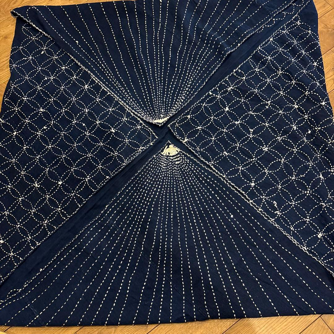 古布　藍染　刺し子　大風呂敷　5幅　約155✖️160