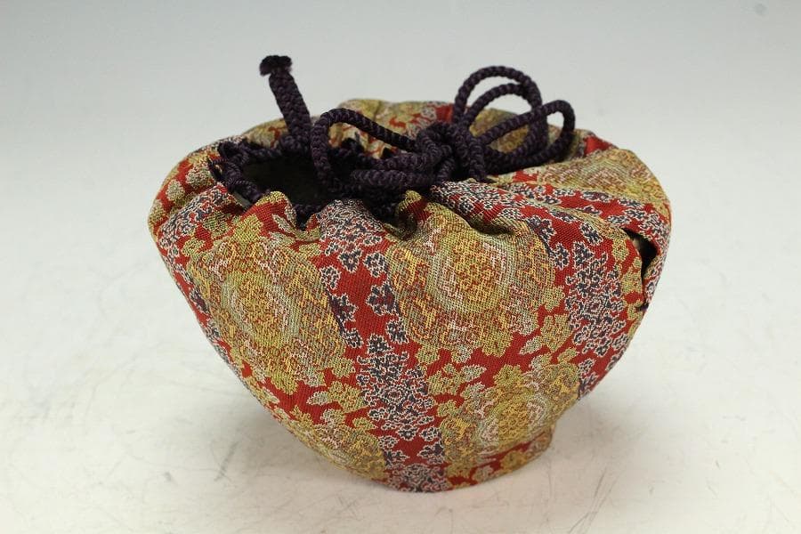 茶道具 古唐津 唐草の絵 沓茶碗 桂又三郎 書付(K-YC562)