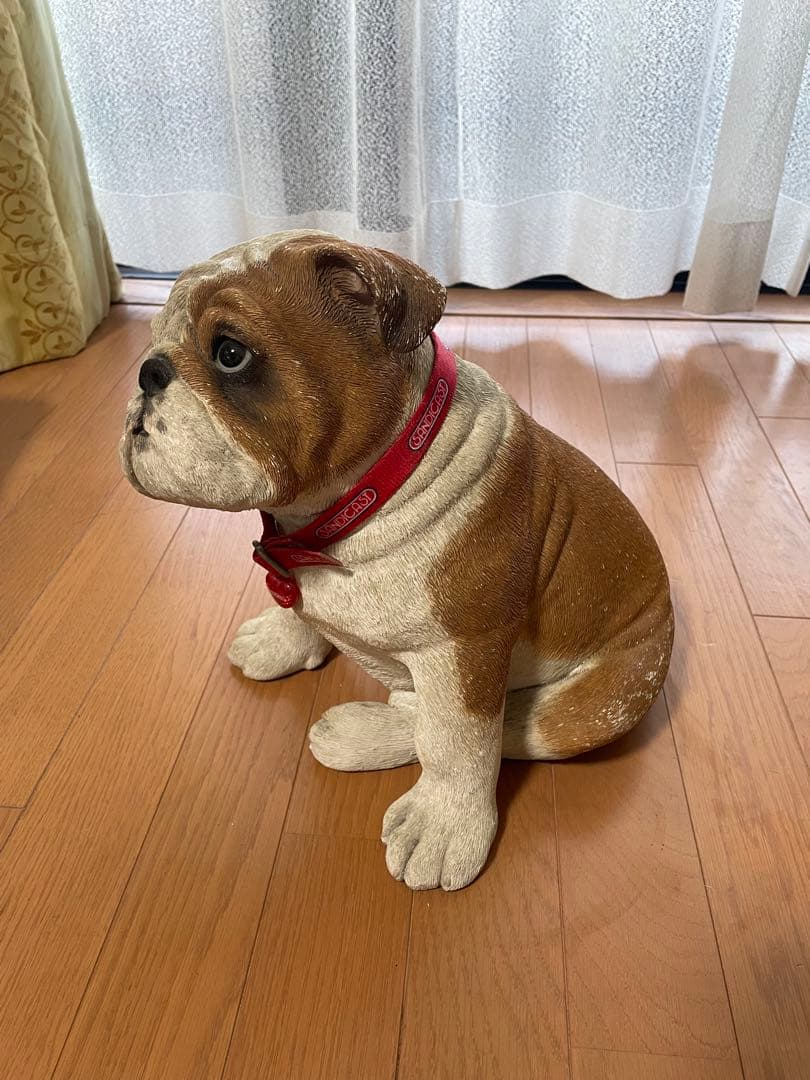 サンディキャスト　ブルドッグ子犬　陶器置物