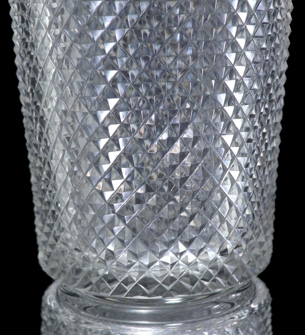 オールド・バカラ 1880年頃 切子装飾金縁大型壺21cm花瓶ギヤマンディアマン