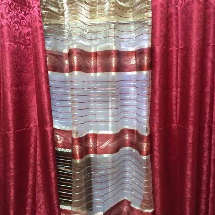 カーテン新品 ポール使用 インテリア