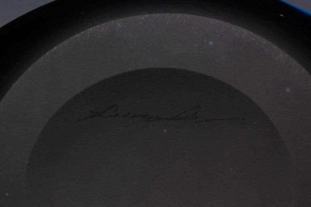 【未使用】黒木国昭 グラスアート 金彩象嵌ガラス花器 銘『光琳』 共箱