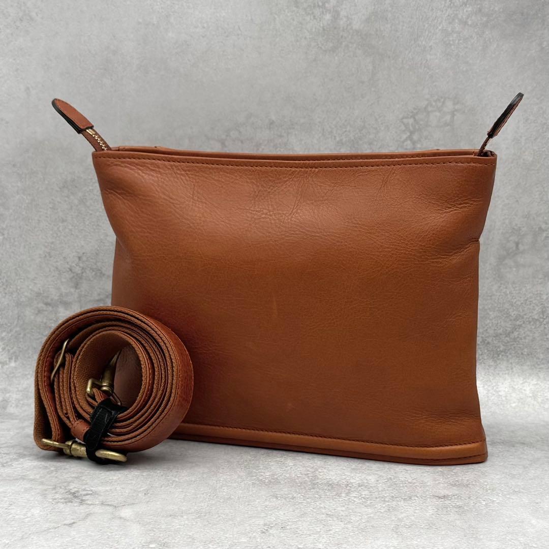 FIVE WOODS 2way ショルダーバッグ レザー 裏地ボア ブラウン