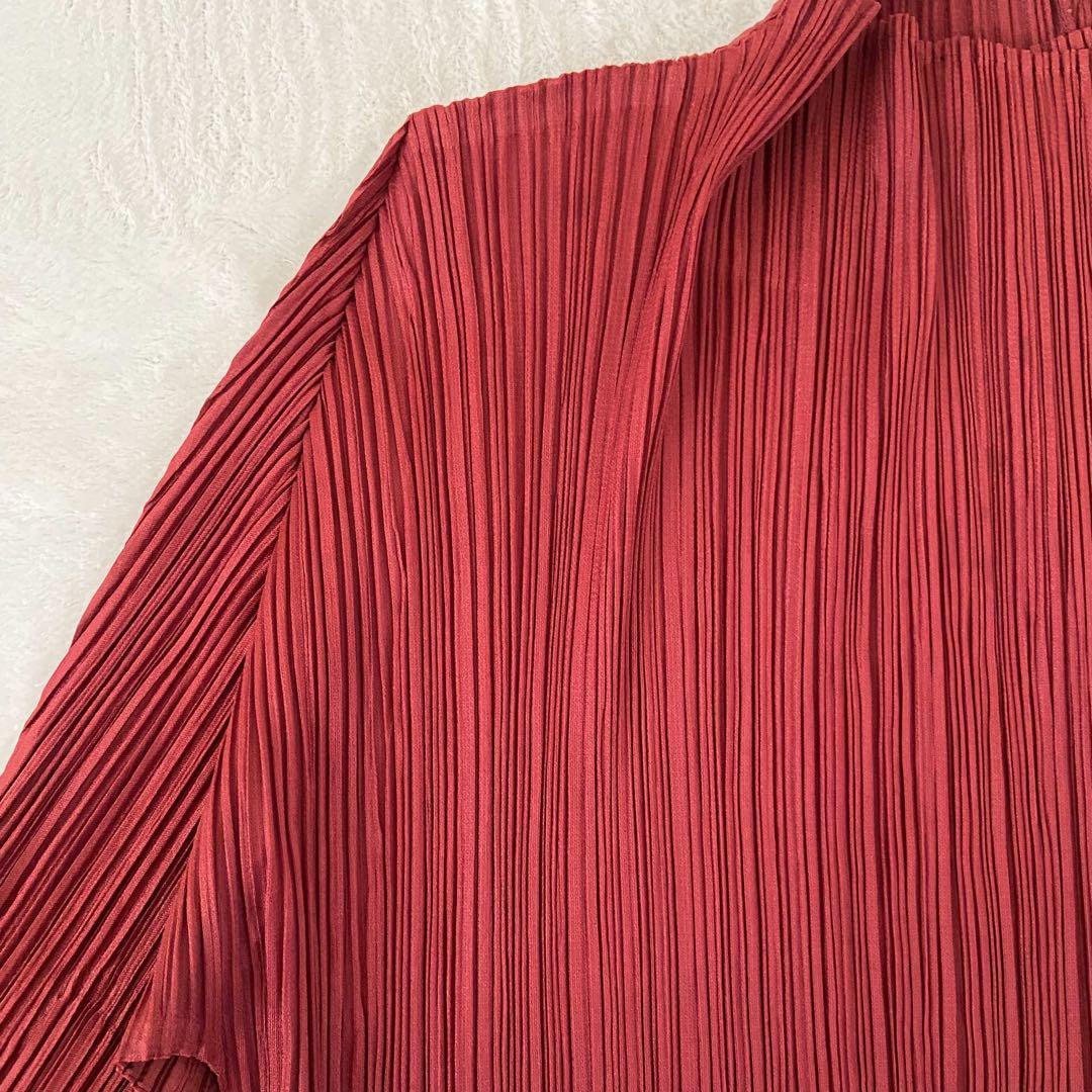 美品　プリーツプリーズ　羽織り　1ボタン　トップス　カーディガン　ブラウス　4